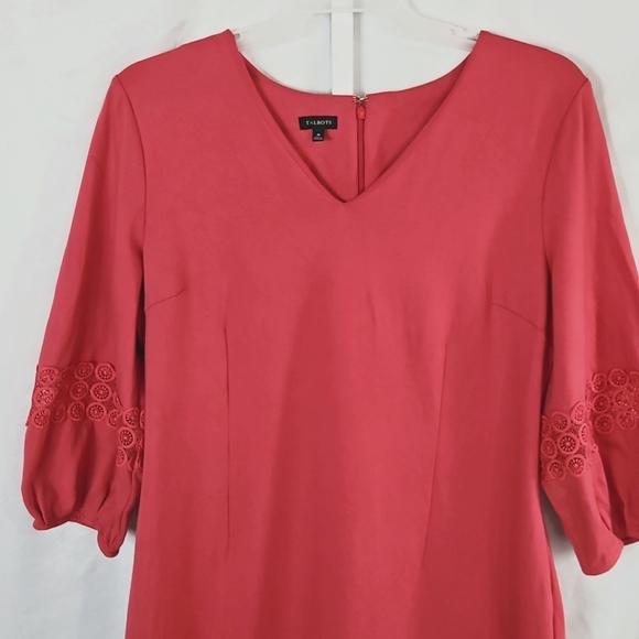Talbots Womens Pink Dress With Puff Sleeves Size 16 - Picture 3 of 8